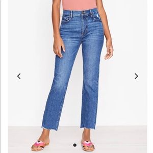 Loft High Rise Straight Crop Jeans